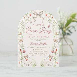 Liten kärleksbugs vildblomsterflicka baby shower inbjudningar