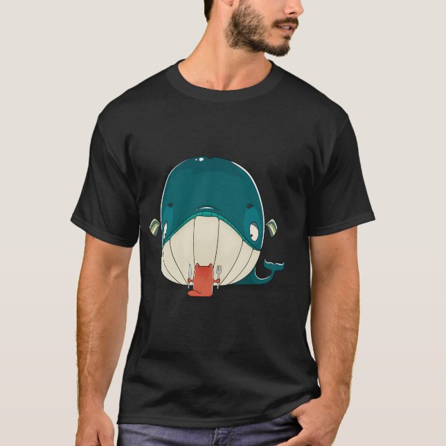 Liten katt och val t shirt (Framsida)