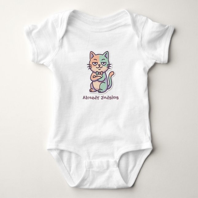 Liten katt, Stor attityd Kroppsstrumpa T Shirt (Framsida)