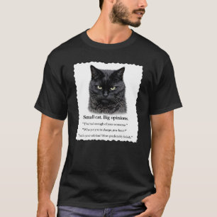 Liten katt, stora åsikter Snygg rand T Shirt