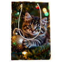 Liten kattunge på julgran