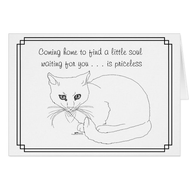 Liten kattvän hälsningskort (Framsidan Horizontal)