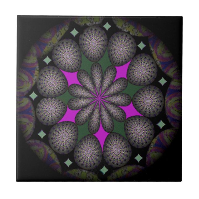 Liten, keramisk fotouppställning kakelplatta (Framsidan)