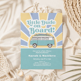 Liten kille ombord retro baby shower inbjudningar