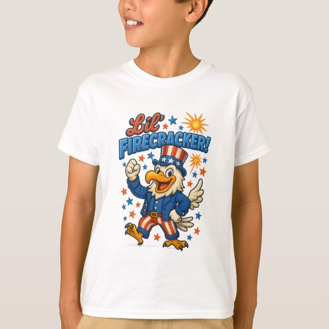 Liten klassisk frihetörn med fyrverkeri t shirt (Framsida)