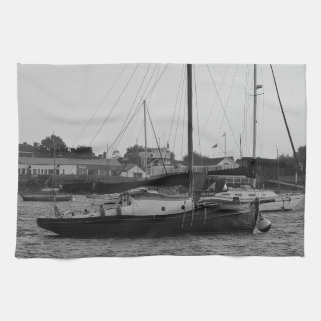 Liten klassisk yacht kökshandduk (Horisontell)