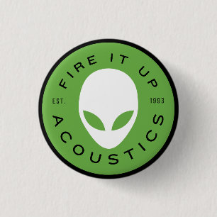 Liten knapp Alien head Acoustics svart