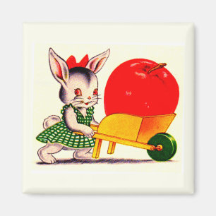 liten knölpåk med underbart stort äpple magnet