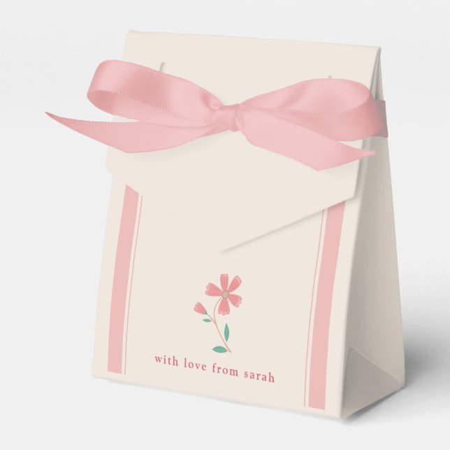Liten knopp Blommig handskriven Tacksamhet Presentaskar (Framsidan Sidan)