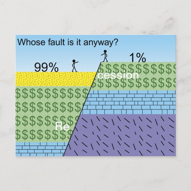 Liten konjunkturnedgång fel vykort (Framsida)