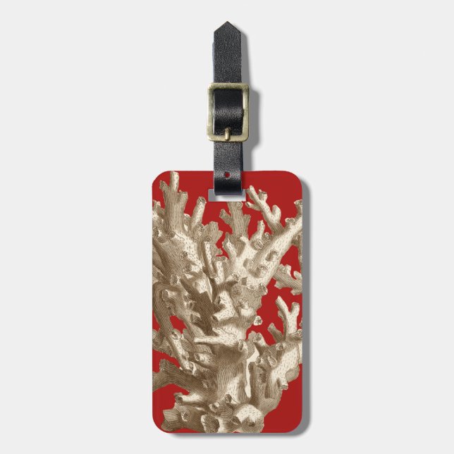 Liten korall i rött bagagebricka (Vertikal Framsida)