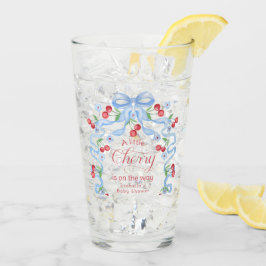 Liten körsbärsblå baby shower med rosett glaskopp