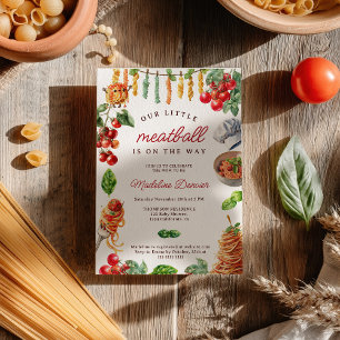 Liten köttbulle italiensk pastabarnvigning inbjudningar