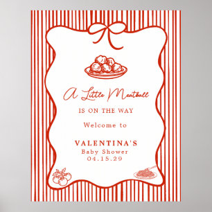 Liten köttbulle italienskt tema baby shower poster