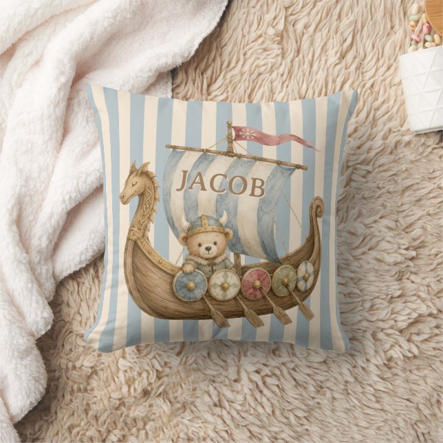 Liten krigares Vikingaskepp Baby rum Kudde (Filt)