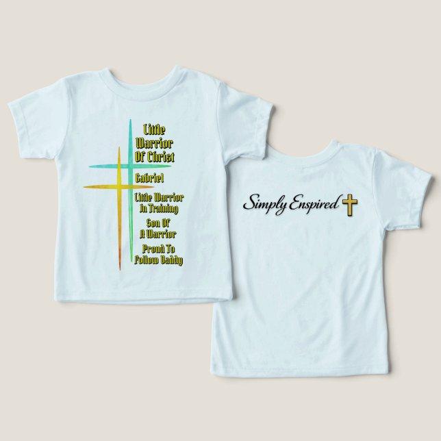 Liten Kristi Krigare-Krigare Under Utbildning T Shirt (Design fram och bak)
