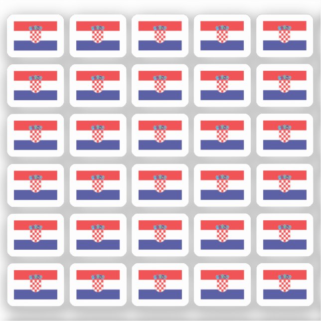 Liten Kroatienflagga 30st  Klistermärken (Framsida)