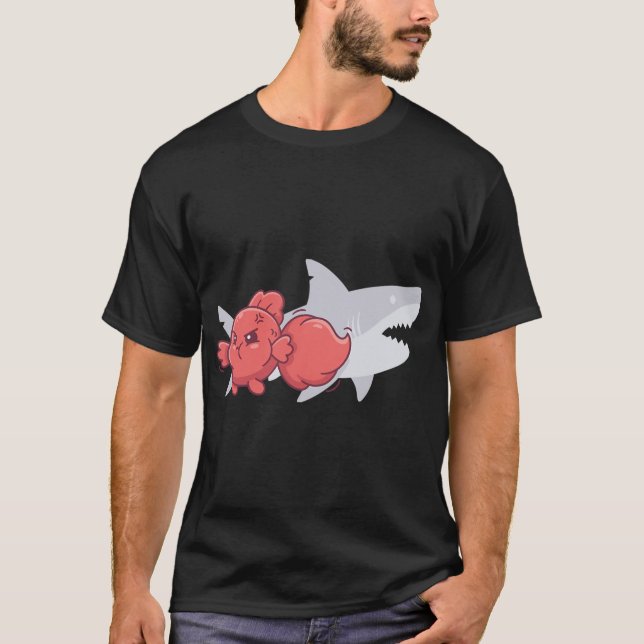 Liten kropp Stor ilska Rolig Betta-fisk T Shirt (Framsida)