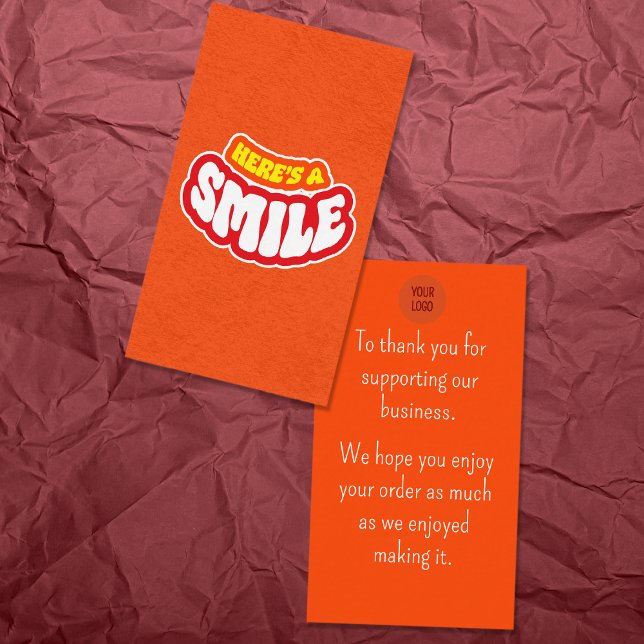 Liten kund tack företag visitkort (Small Thank You card - Yellow)