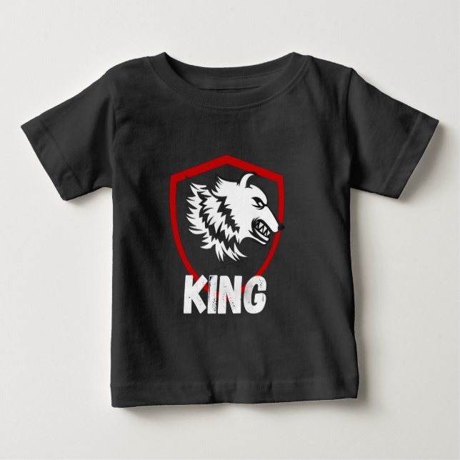 Liten kung lejon bebis t-shirt (Framsida)