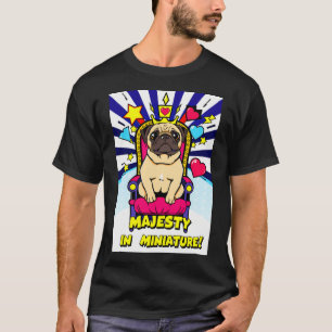 Liten kung Mops i Pop Art-stil T Shirt