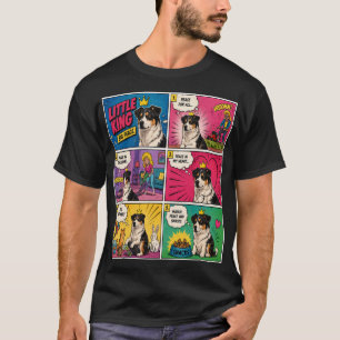 Liten kung stor fred komisk hund t-shirt