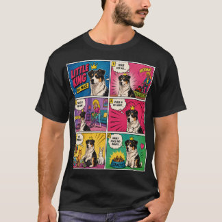 Liten kung stor fred komisk hund t-shirt