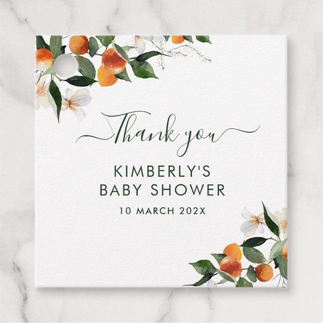 liten kutisk babydusch gåvor etiketter (Framsida)