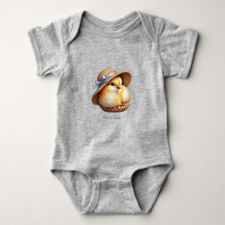 Liten kyckling blå band baby bodysuit t shirt