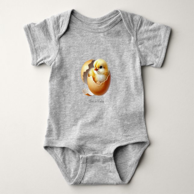 Liten kyckling kläcks baby body t shirt (Framsida)