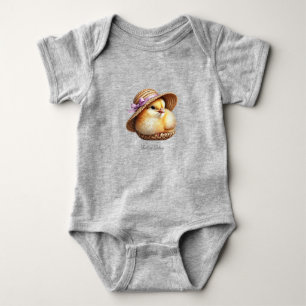 Liten kyckling rosa band baby bodysuit t shirt