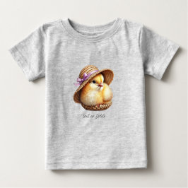 Liten kyckling rosa band baby t-shirt