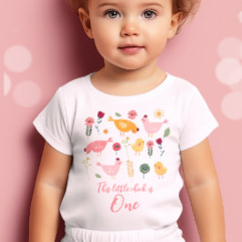 Liten kyckling skjorta påsk flicka gård 1-års föde t shirt