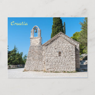 Liten kyrka på Marjan-högen nära Split - Kroatien Vykort