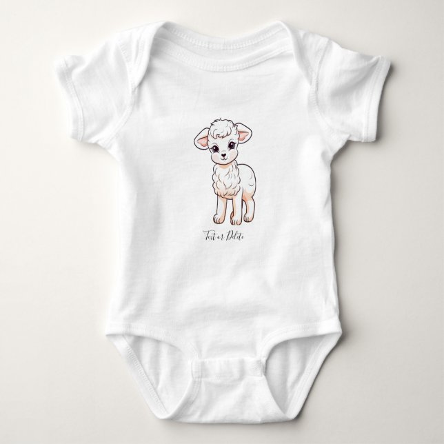 Liten lamm baby bodysuit t shirt (Framsida)