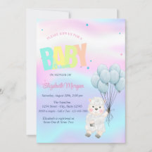 Liten lamm får holografisk baby shower