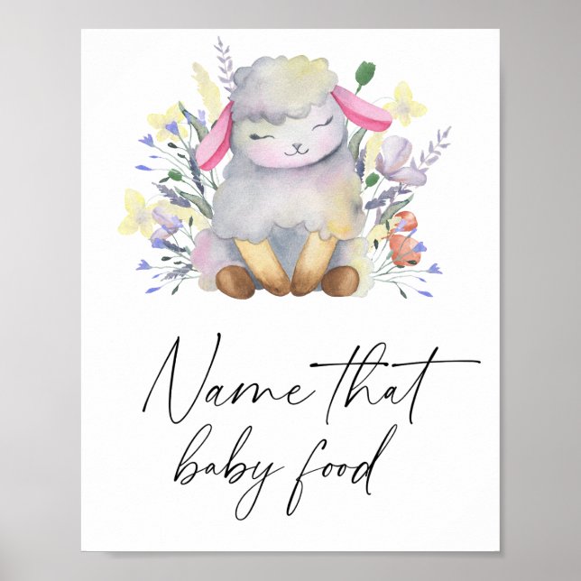 Liten lamm - namnge den barnmaten poster (Framsidan)