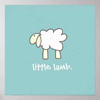 Liten lamm väggutskrift (cool blå) poster