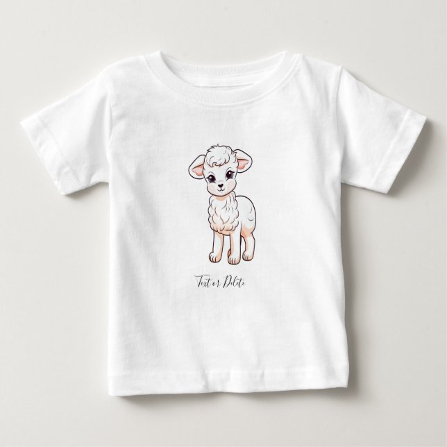 Liten lammbaby T-shirt (Framsida)