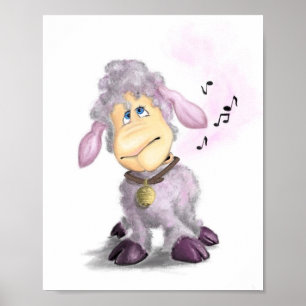 Liten lampa med Poster färg - din text
