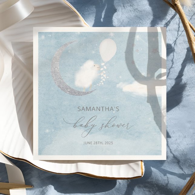 Liten lampa på Måne babyskorna Napkins Pappersservett (Skapare uppladdad)