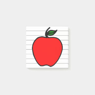 Liten lärare Äpple Skola Post It Anteckningar Gåva Post-it Block