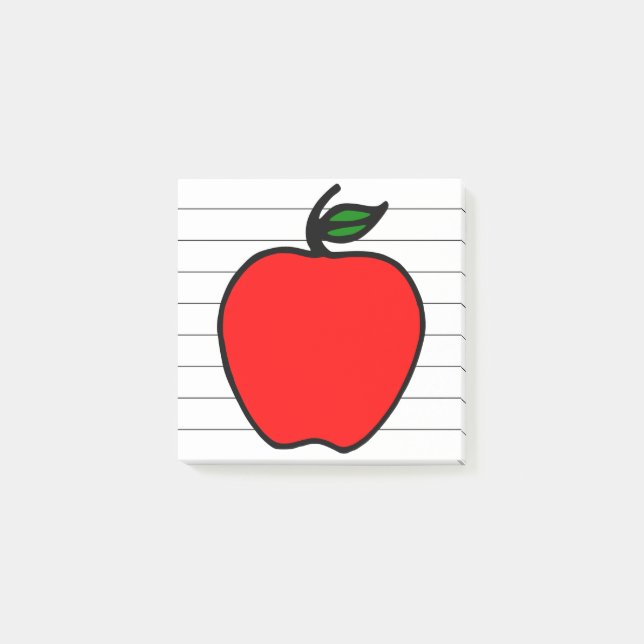 Liten lärare Äpple Skola Post It Anteckningar Gåva Post-it Block (Framsida)