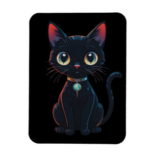 Liten läskig svart katt magnet