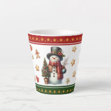 Liten latte-mugg med snöman och julgodis