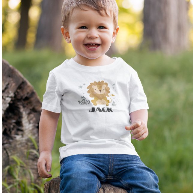 Liten Lejon, anpassad Baby T-shirt 0-24 mos (Little Lion Customized Baby T-shirt 0-24 mos
)