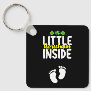 Liten Leprechaun Inuti Graviditet Gravid Mamma Nyckelring
