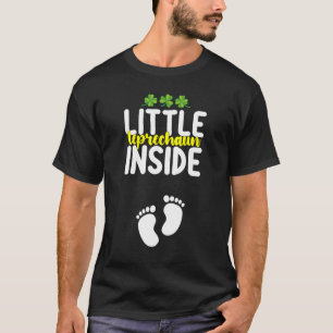 Liten Leprechaun Inuti Graviditet Gravid Mamma T Shirt