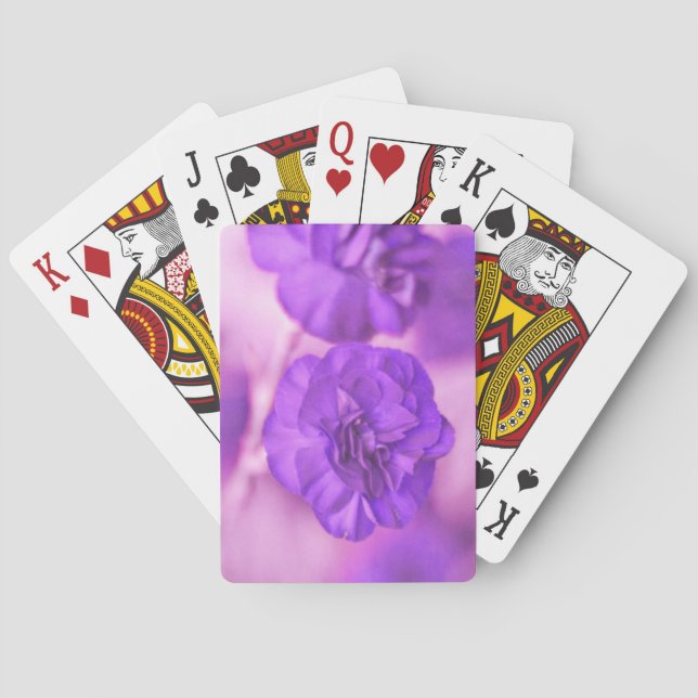 Liten lila blomma casinokort (Baksidan)