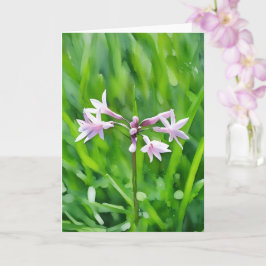 Liten Lila blommor Blommigt Art Note Card Kort